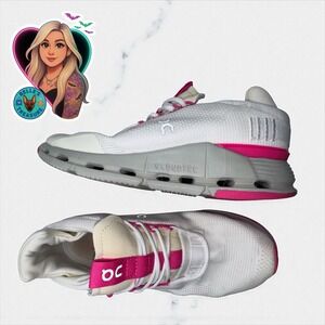 On Cloudnova Womens Sneakers US 8 White Hot Pink On Cloud Running Shoes 26.98495